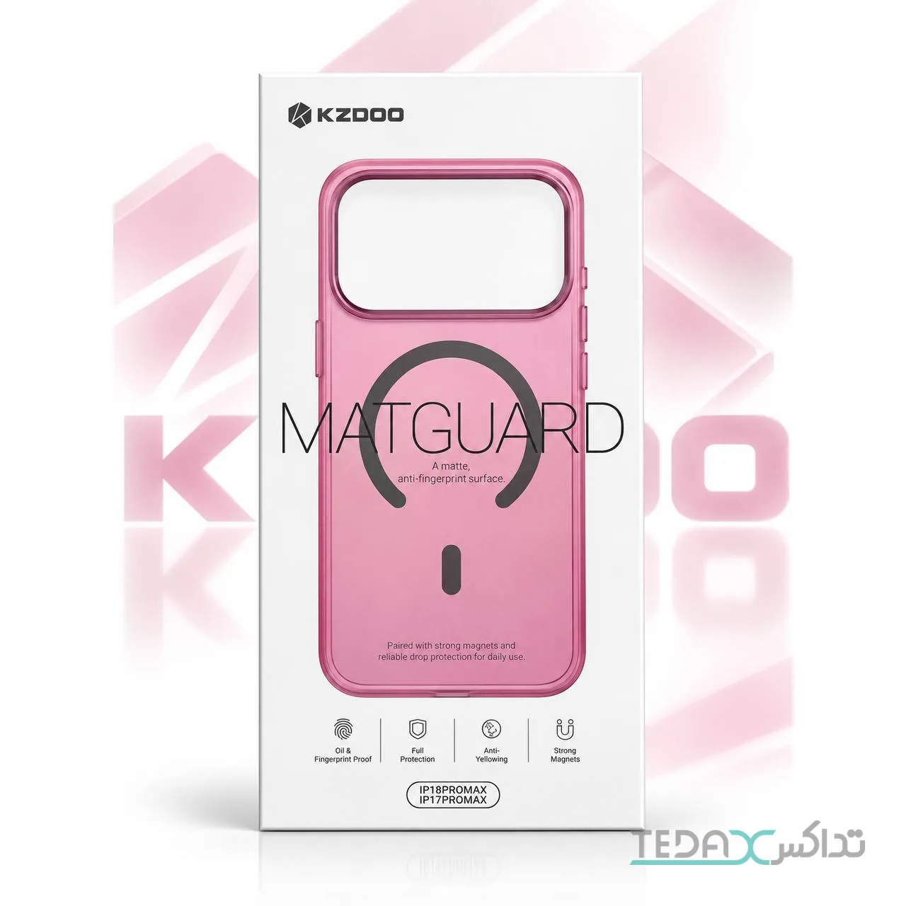 کی دو کاور کی دو MatGuard آیفون 17 و 18 پرو مکس زرشکی — تصویر 1