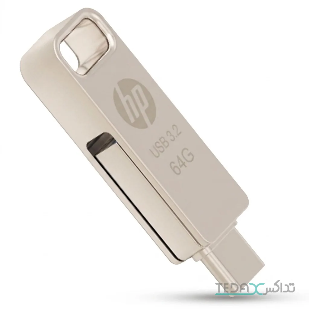 فلش مموری اچپی مدل x206c با ظرفیت 64 گیگابایت و دو رابط USB Type-C و Type-A
