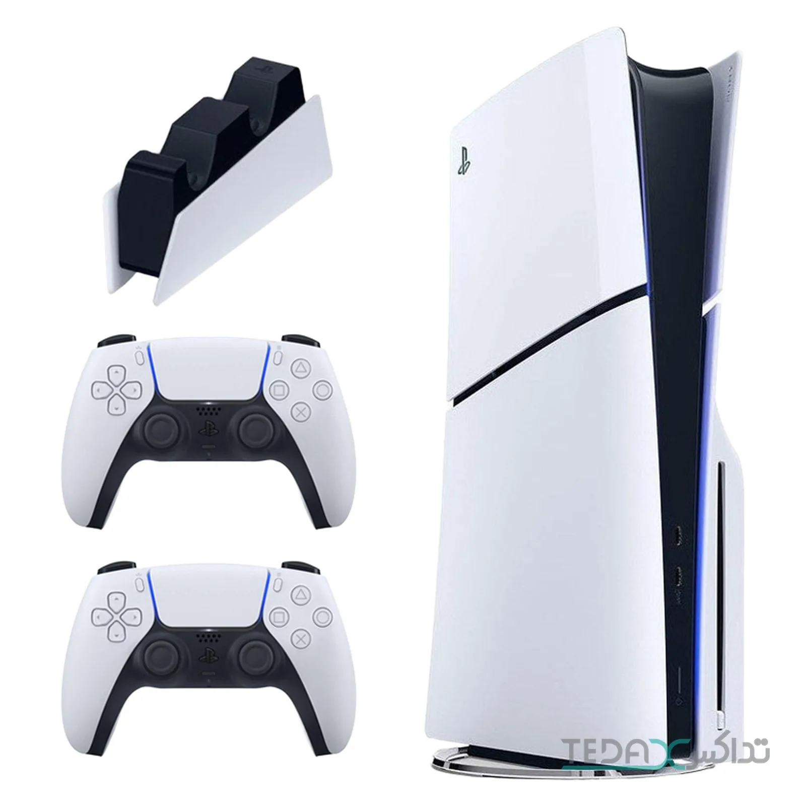 کنسول بازی سونی مدل PlayStation 5 Slim ظرفیت 1 ترابایت ریجن 2016A اروپا به همراه دسته اضافی و پایه شارژر