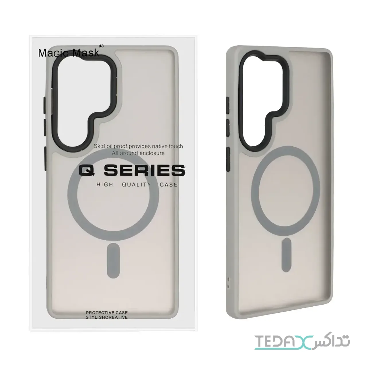 قاب اورجینال Magic Mask مات Magsafe بلک لنز Samsung Galaxy S25 Ultra