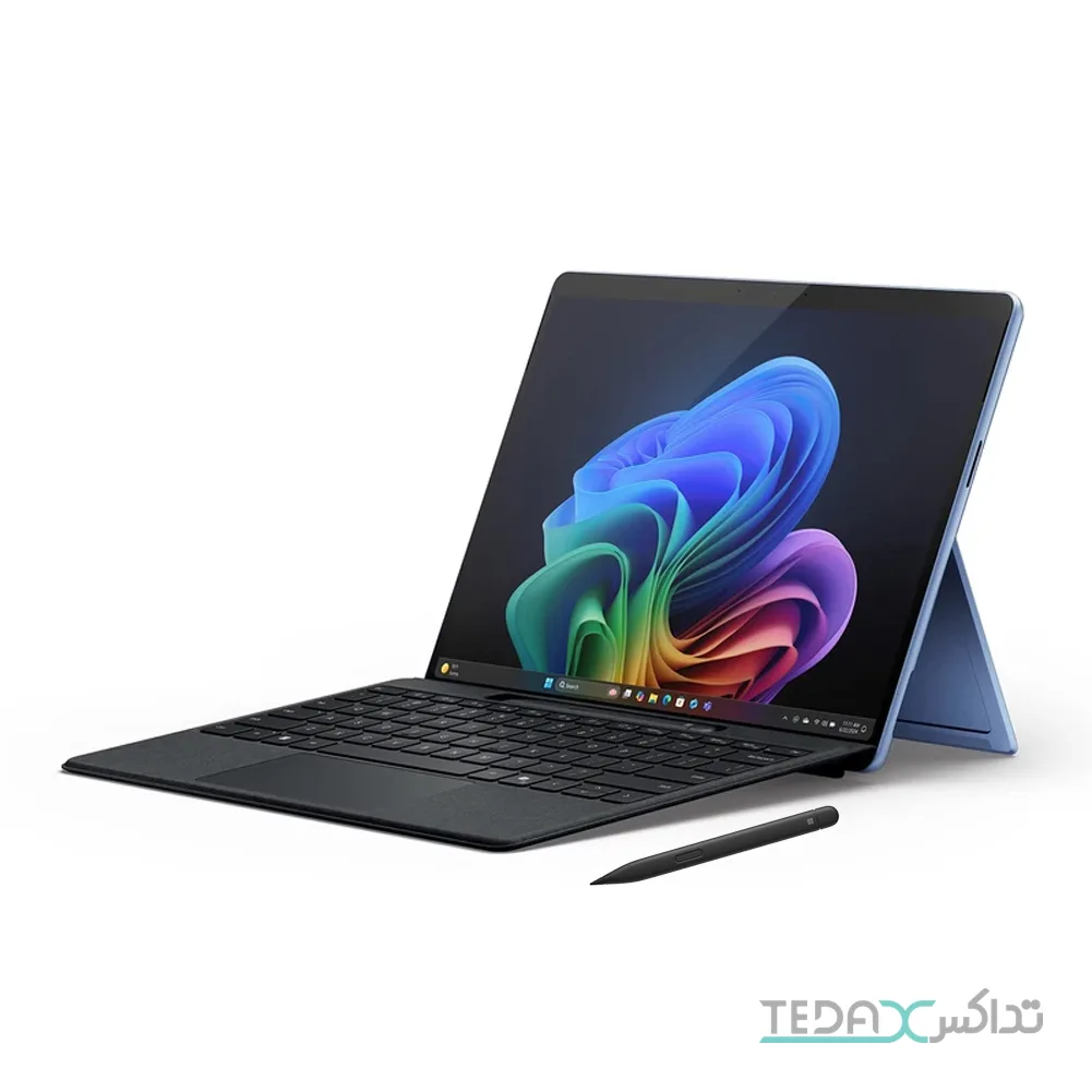 تبلت مایکروسافت 13 اینچی Surface Pro 11 با پردازنده Snapdragon X Elite OLED ظرفیت 1 ترابایت و رم 16 گیگابایت به همراه کیبورد Surface Pro Flex و قلم Slim Pen 2