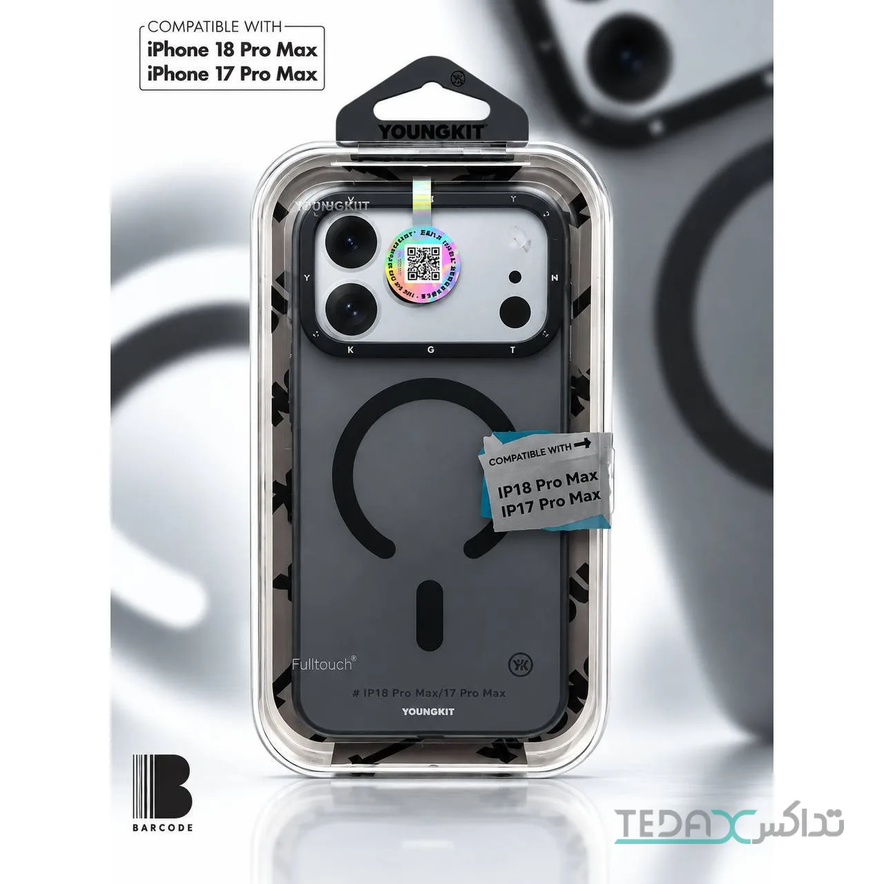 کاور Youngkit YK HiddenSand Black مناسب آیفون 17 Pro Max و آیفون 18 Pro Max